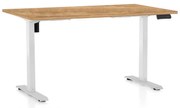 Masă înălțime reglabilă OfficeTech B, 120 x 80 cm, picioare albe, stejar auriu