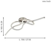 Eglo 97937 - Lustră aplicată LED NOVAFELTRIA LED/13W/230V