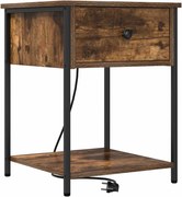 vidaXL Dulap de noapte Stejar fumuriu 42 x 41 x 56 cm Lemn compozit