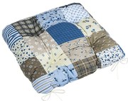 Bellatex Perna Adéla matlasată Patchwork albastră,40 x 40 cm