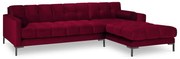 Colțar din catifea cu extensie pe partea dreaptă Cosmopolitan Design Bali, roșu