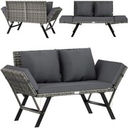 Deuba Banca ratan de gradina 176x56x81 cm - gri