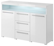 Comodă. Indiko Typ 26 (alb + alb lucios) (cu iluminat). 1108202