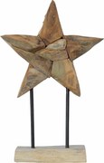 vidaXL Steaua de Crăciun Maro 31 x 15 x 46 cm Lemn solid de tec
