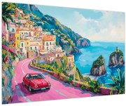 Tablou - Drum roz pe coastă (90x60 cm)