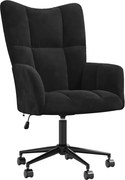 vidaXL Scaun de relaxare, negru, catifea