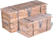 vidaXL Set cufere de depozitare, 2 buc., lemn de acacia