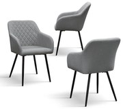 SET 2 Scaune Maura tip fotoliu ,tesatura ,structura metalica - GRI - STANDARD - 2 BUCATI