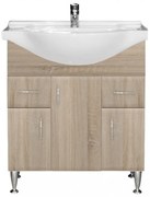 Dulap inferior Bianca Plus 75 cu lavoar, culoare stejar sonoma