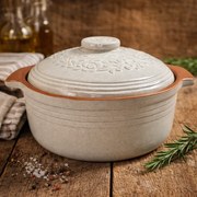 Oala pentru sarmale si friptura glazurata din ceramica, 4 litri