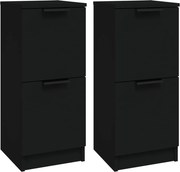 vidaXL Dulapuri, 2 buc., negru, 30x30x70 cm, lemn prelucrat
