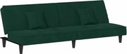 vidaXL Canapea extensibilă, verde închis, catifea