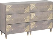 vidaXL Bufet cu sertar 2 pcs Gri 60 x 33 x 75 cm Lemn de mango solid