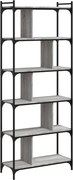 vidaXL Bibliotecă cu 6 niveluri gri sonoma 76x32x192 cm lemn compozit