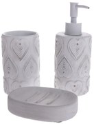 Set de accesorii de baie din ciment Lavabo 3 buc,alb