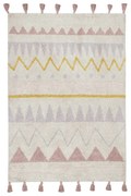 Covor pentru copii roz/crem lavabil/țesut manual din bumbac 140x200 cm Azteca Vintage Nude – Lorena Canals
