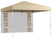 Pavilion cu perete posterior și buzunare, 3×3×2,8 m, bej
