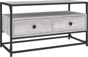 vidaXL Comodă TV, gri sonoma, 80x35x45 cm, lemn prelucrat