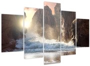 Tablou - Stânci și valuri ale oceanului (150x105 cm)