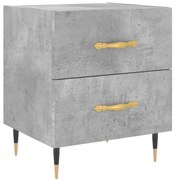 vidaXL Noptieră, gri beton, 40x35x47,5 cm, lemn compozit