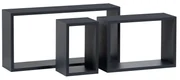 Set etajere de perete P-009, gri mat, set 3 buc.