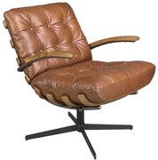 Fotoliu pivotant design LUX Dark Brown Leather