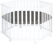 Țarc pentru copii alb cu înălțime reglabilă/cu roți – Roba