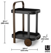 Măsuță de servire cu roți 44x53 cm Bellwood – Umbra