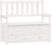 vidaXL Bancă, alb, 112,5x51,5x96,5 cm, lemn masiv de pin