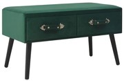 vidaXL Banchetă cu sertare, verde, 80 cm, catifea