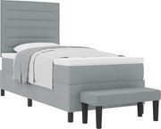 vidaXL Pat cu arcuri cu saltea Gri deschis 80 x 200 cm țesătură