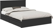 vidaXL Pat cu storage cu headboard Negru 150 x 200 cm Lemn compozit