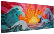 Tablou - Mozaic de valuri (120x50 cm)