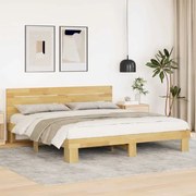 vidaXL Cadru de pat cu tăblie fără saltea 180x200 cm lemn masiv stejar