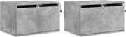 vidaXL Noptiere montate pe perete cu lumini LED, 2 buc., gri beton