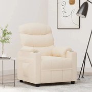 vidaXL Fotoliu rabatabil, crem, material textil