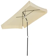 Outsunny Umbrelă de Grădină Pătrată, Reglabilă și Portabilă, Acoperiș Pătrat, 2x2m, Crem, Ușor de Asamblat | Aosom Romania