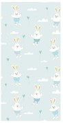 Tapet - Iepurașii în nori, nuanțe albastru deschis