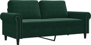 vidaXL Canapea cu 2 locuri, verde închis, 140 cm, catifea