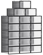 Organizator pentru pantofi MARI, 18 compartimente, transparent/negru SongmicsHome