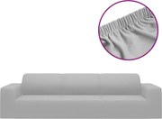 vidaXL Husă elastică pentru canapea cu 4 locuri poliester jersey gri