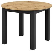 Masă extensibilă de dining WILY, stejar artisan/negru