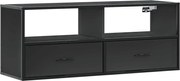 vidaXL Dulap TV, negru, 100x31x39,5 cm, lemn prelucrat și metal
