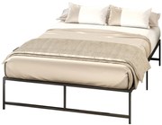 HOMCOM Cadru de pat dublu 140 x 190 cm, pat dublu 2 persoane din otel, inaltime 31 cm cu depozitare, somiera cu lamele, negru | Aosom Romania