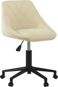 vidaXL Scaun de birou pivotant, crem, catifea