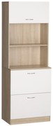 HOMCOM Bufet de bucătărie dulap de bucătărie cu multi-stocare 2 sertare 1 dulap + blat mare 60 x 38 x 168 cm MDF alb | Aosom Romania
