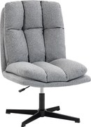 HOMCOM Fotoliu Rotativ de Living din Material Tip In, Fotoliu fără Brațe cu Șezut Spațios și Picioare din Metal, Gri Deschis | Aosom Romania