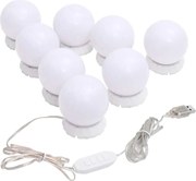 vidaXL Lampă de oglindă cu 8 becuri LED alb cald și alb rece