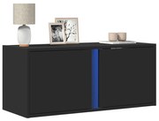 vidaXL Dulap TV de perete cu lumini LED negru 80x31x35 cm