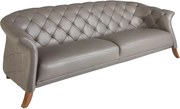 Canapea 3 locuri design LUX Chester Grey Leather